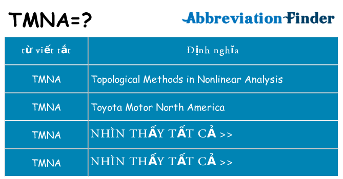 tmna hiện những gì đứng cho