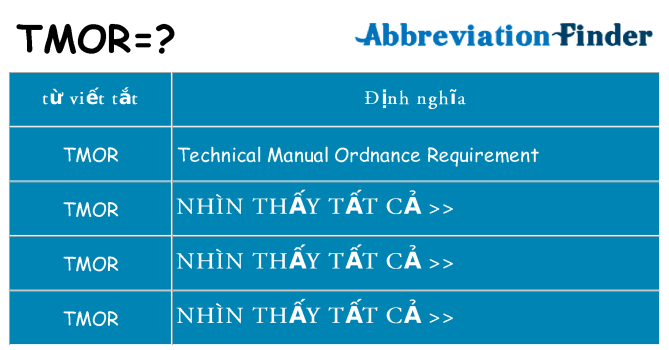 tmor hiện những gì đứng cho