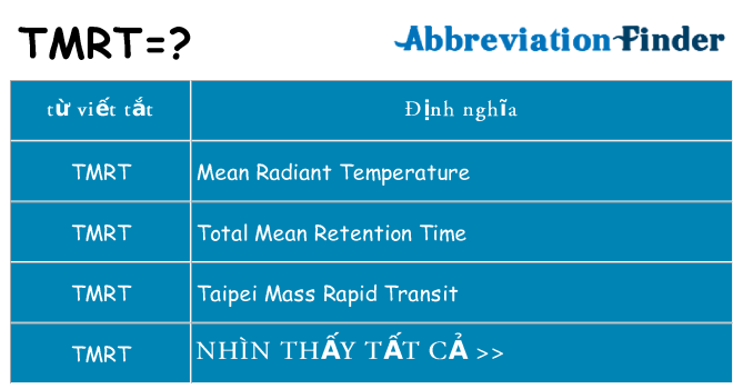 tmrt hiện những gì đứng cho