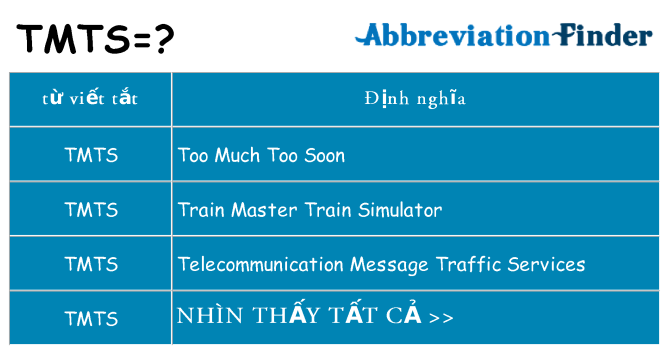 tmts hiện những gì đứng cho