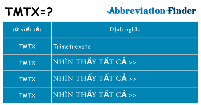 tmtx hiện những gì đứng cho