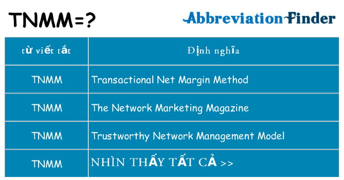 tnmm hiện những gì đứng cho