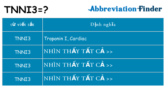 tnni3 hiện những gì đứng cho