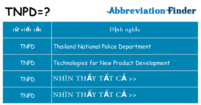 tnpd hiện những gì đứng cho