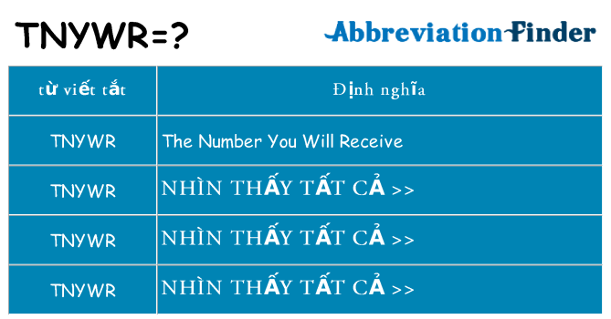 tnywr hiện những gì đứng cho