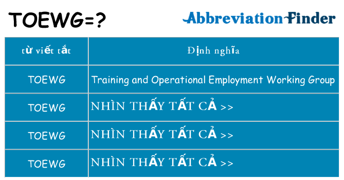 toewg hiện những gì đứng cho