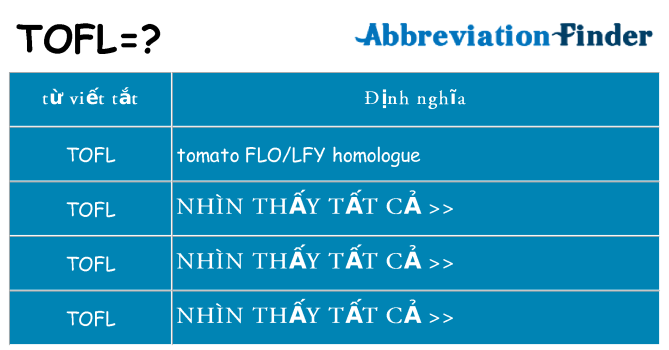 tofl hiện những gì đứng cho