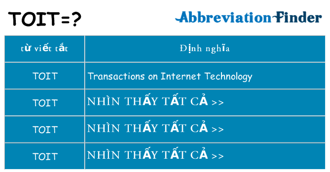 toit hiện những gì đứng cho