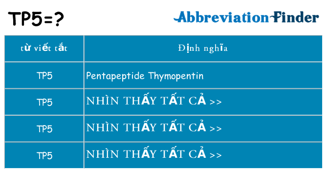 tp5 hiện những gì đứng cho