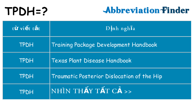 tpdh hiện những gì đứng cho