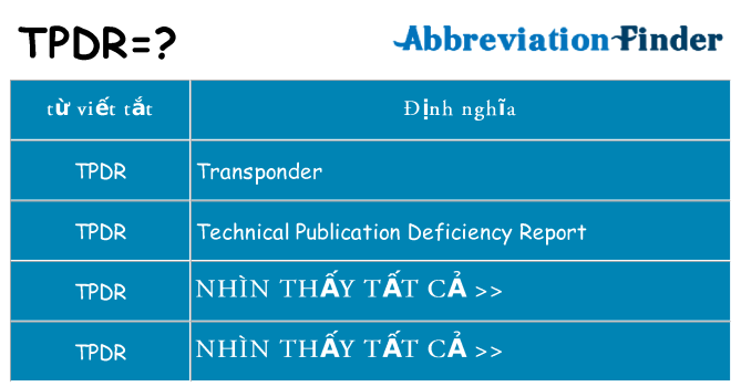 tpdr hiện những gì đứng cho