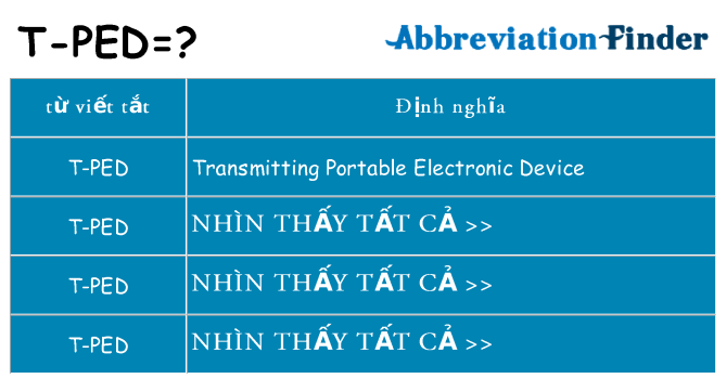 t-ped hiện những gì đứng cho