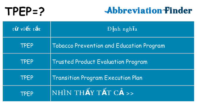 tpep hiện những gì đứng cho