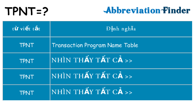 tpnt hiện những gì đứng cho