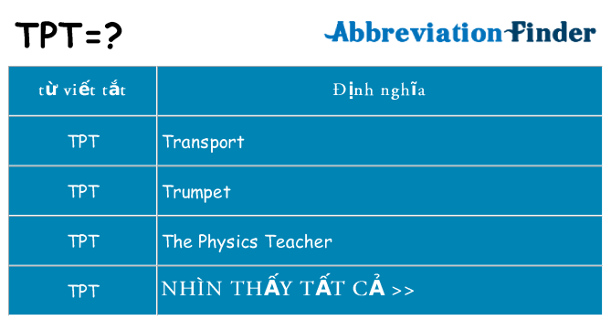 tpt hiện những gì đứng cho