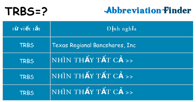 trbs hiện những gì đứng cho