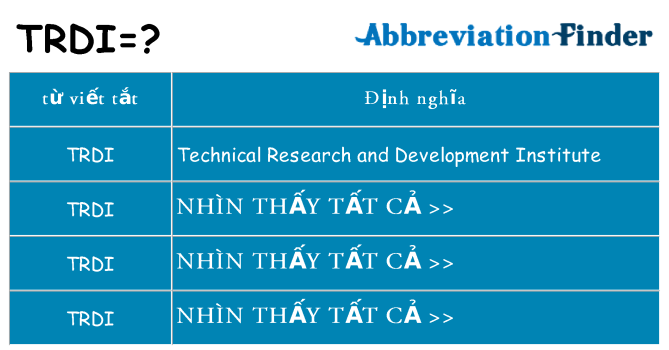 trdi hiện những gì đứng cho
