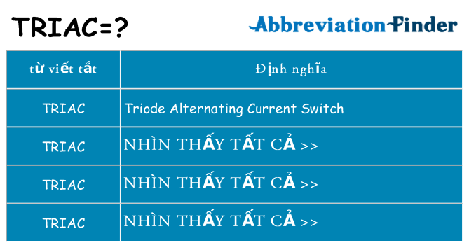 triac hiện những gì đứng cho