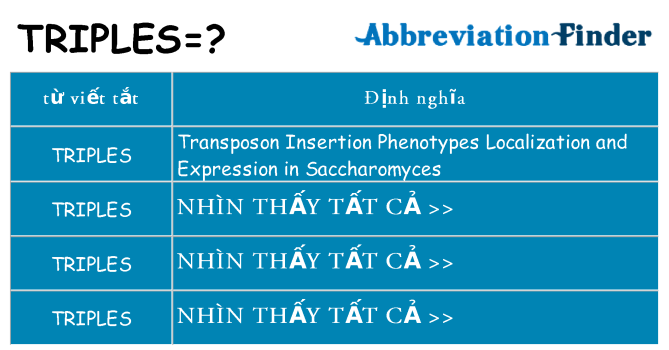 triples hiện những gì đứng cho