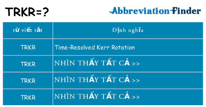 trkr hiện những gì đứng cho