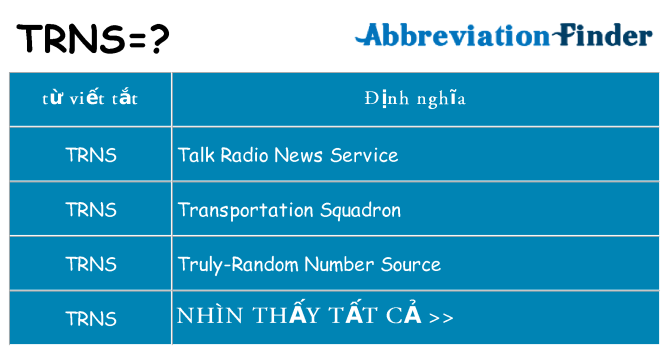 trns hiện những gì đứng cho