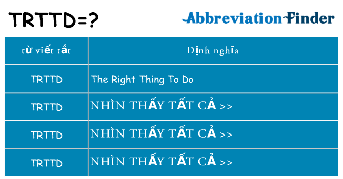 trttd hiện những gì đứng cho