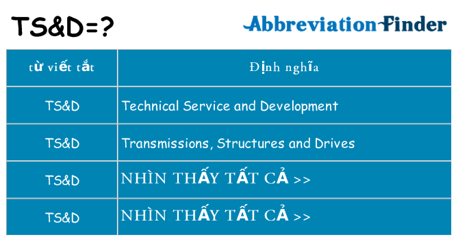 tsd hiện những gì đứng cho