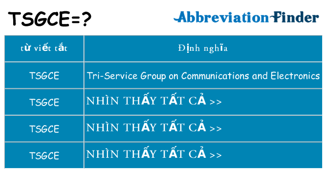 tsgce hiện những gì đứng cho