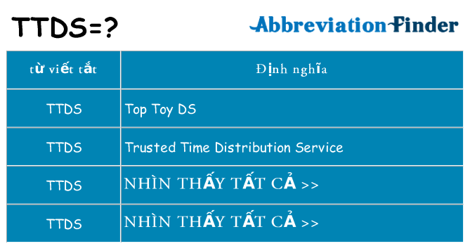 ttds hiện những gì đứng cho