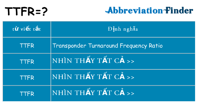 ttfr hiện những gì đứng cho