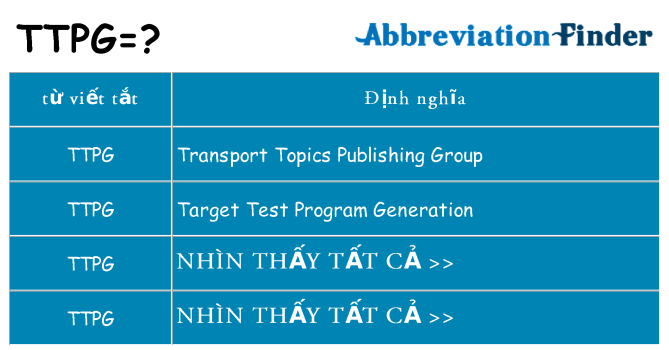 ttpg hiện những gì đứng cho