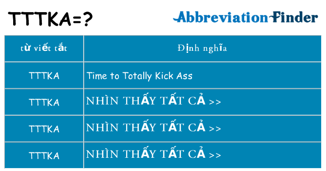tttka hiện những gì đứng cho