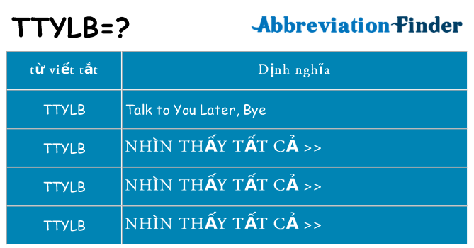 ttylb hiện những gì đứng cho