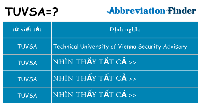 tuvsa hiện những gì đứng cho