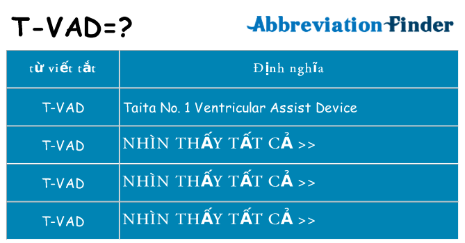 t-vad hiện những gì đứng cho