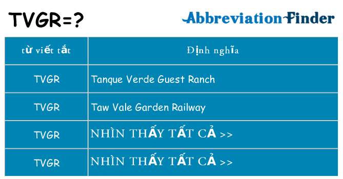 tvgr hiện những gì đứng cho