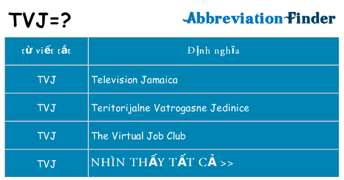tvj hiện những gì đứng cho