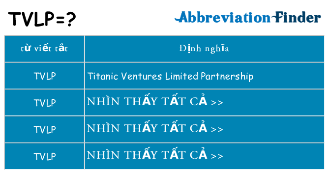 tvlp hiện những gì đứng cho