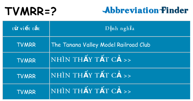 tvmrr hiện những gì đứng cho