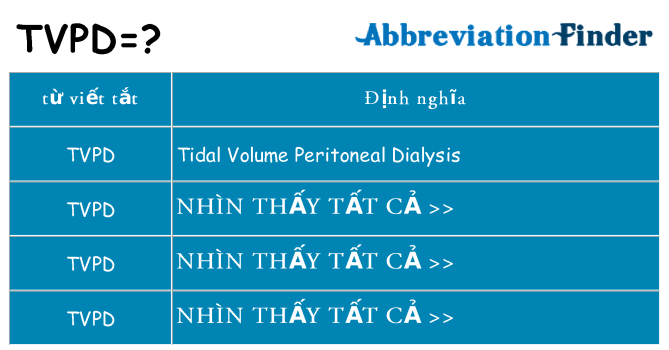 tvpd hiện những gì đứng cho