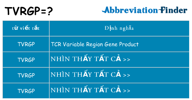 tvrgp hiện những gì đứng cho
