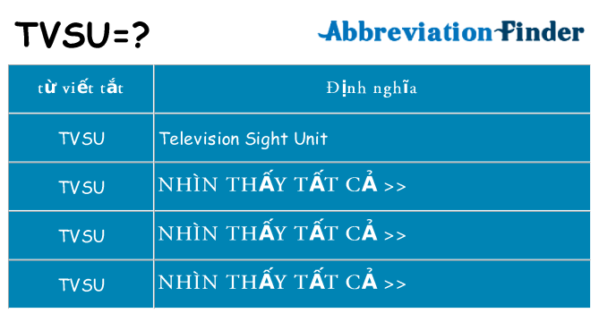 tvsu hiện những gì đứng cho