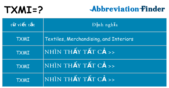 txmi hiện những gì đứng cho