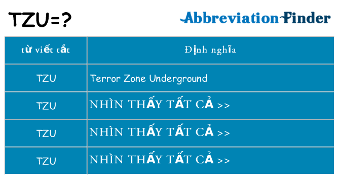 tzu hiện những gì đứng cho