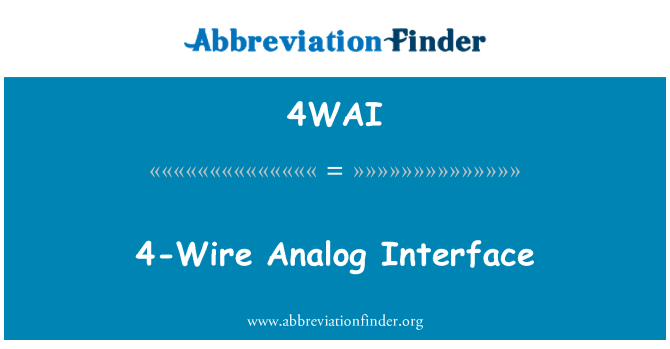 4WAI: 4-kawat Analog antarmuka