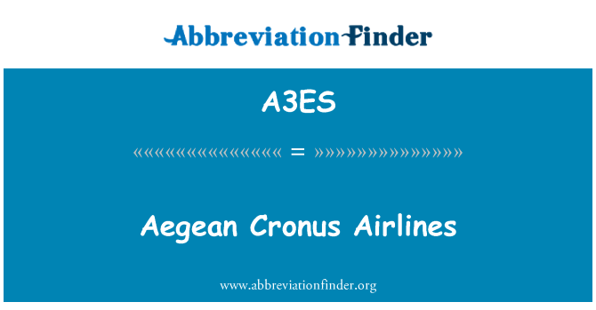 A3ES: Mer Cronus avyon