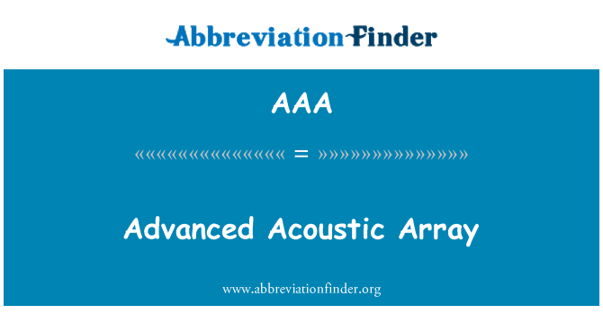 AAA: Advanced Array akustik