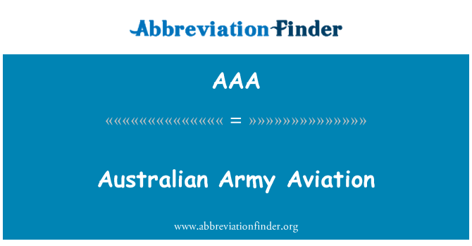 AAA: Australian Army Aviation