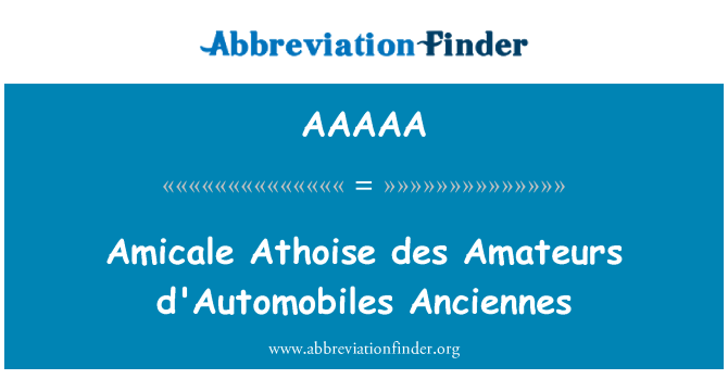 AAAAA: D'Automobiles Amicale Athoise des dilettanti Anciennes