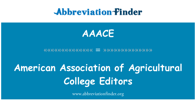 AAACE: American Association of Agricultural College-Editoren